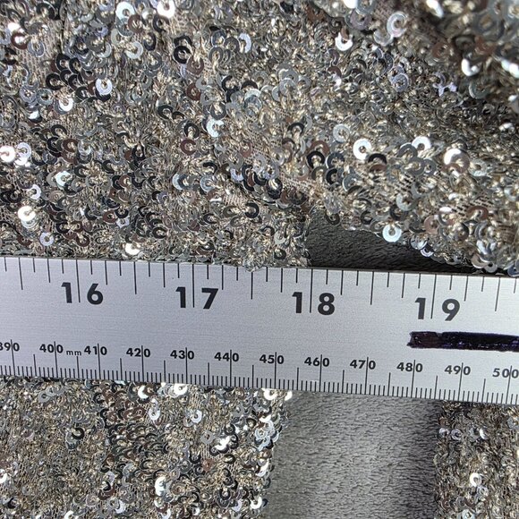 Womens Express Silver Sequin Blazer Jacket Single Button Breasted Polyester XS - Picture 5 of 6